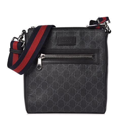 gucci gg black messenger|Gucci black monogram bag.